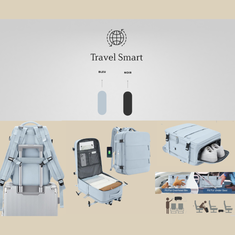 Travel Smart - Sac à dos de voyage Multi-Fonctionnel